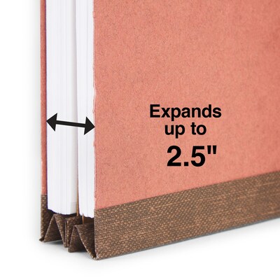 Staples® Recycled Pressboard Classification Folder, 2-Dividers, 2 1/2" Expansion, Letter Size, Brick Red, 20/Box (ST614617-CC )