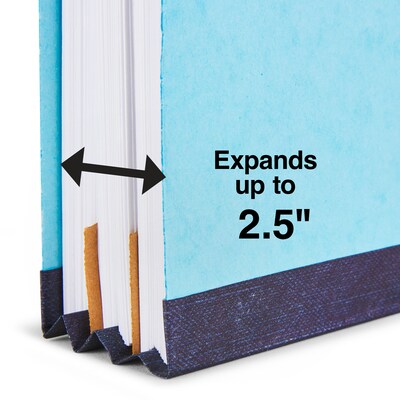 Staples® Recycled Pressboard Classification Folder, 2-Dividers, 2 1/2" Expansion, Letter Size, Light Blue, 20/Box (ST614616-CC)