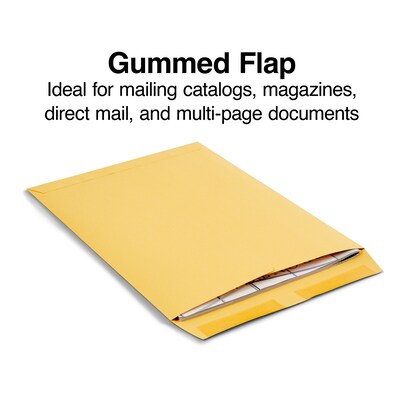 Staples® Gummed Catalog Envelopes; 13" x 10", Brown Kraft, 250/Box (486946/17033)