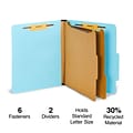 Staples® Pressboard Classification Folder, 2-Dividers, 2 1/2 Expansion, Letter Size, Light Blue, 20