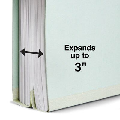 Staples® 60% Recycled Classification Folders, 3" Expansion, Letter Size, Light Green, 25/Box (TR18354)