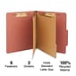 Staples® Recycled Pressboard Classification Folder, 2-Dividers, 2 1/2" Expansion, Letter Size, Brick Red, 20/Box (ST614617-CC )