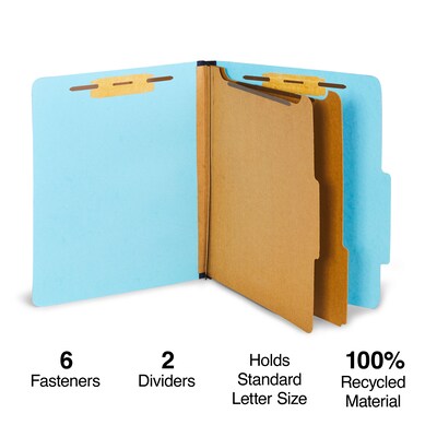 Staples® Recycled Pressboard Classification Folder, 2-Dividers, 2 1/2 Expansion, Letter Size, Light