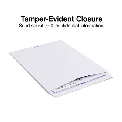 Staples® Tamper-Evident Security-Tinted QuickStrip Catalog Envelopes, 10" x 13", 100/Box (19957)