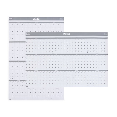 2023 Quill Brand® 24 x 36 Monthly Dry Erase Wall Calendar, Reversible, Gray (5216923QCC)