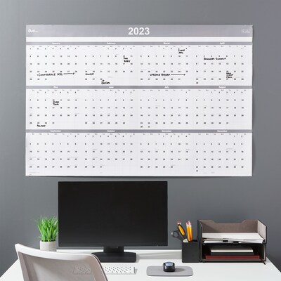 2023 Quill Brand® 32" x 48" Monthly Dry Erase Wall Calendar w/Marker, Reversible, Gray (5216723QCC)