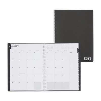 2023 Quill Brand® 8 x11 14-Month Monthly Planner, 8x11, Black (5216023QCC)