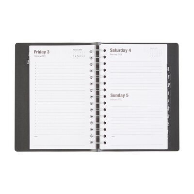 2023 Quill Brand® 5" x 8" Daily Planner, 5 x 8, Black (5215823QCC)