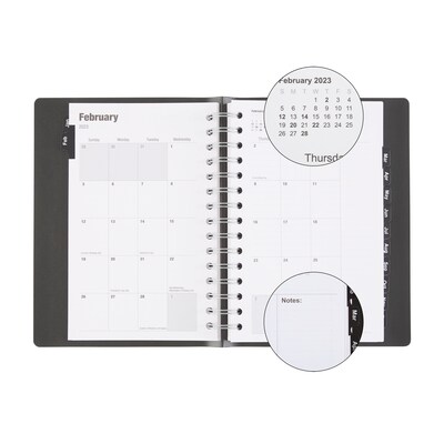 2023 Quill Brand® 5" x 8" Daily Planner, 5 x 8, Black (5215823QCC)