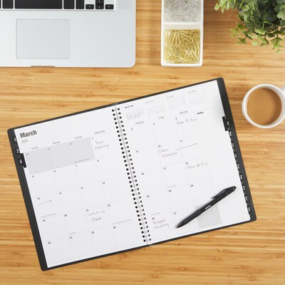 2023 Quill Brand® 8" x 11 14-Month Monthly Planner, 8x11, Black (5216023QCC)