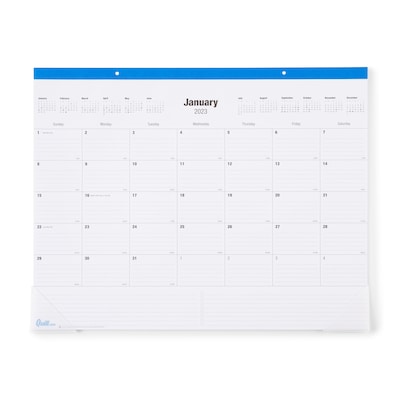 2023 Quill Brand® 22 x 17 Monthly Desk Pad, Blue (5216322QCC)