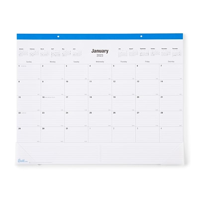 2023 Quill Brand® 22 x 17 Monthly Desk Pad, Blue (5216322QCC)