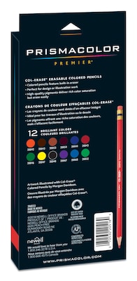 Prismacolor Premier Col-Erase Colored Pencils, Assorted Colors, 12/Box (20516)