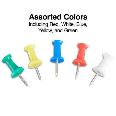 Staples Push Pins, Assorted Colors, 100/Pack (10563-CC)