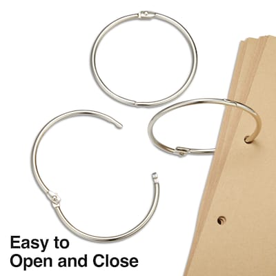 Staples Loose Leaf Book Rings, 3", Silver, 10/Pack (44417)