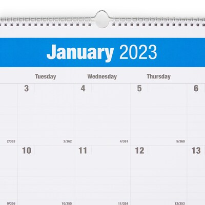 2023 Quill Brand® 30" x 20" Vertical Wall Calendar, Blue (5216523QCC)