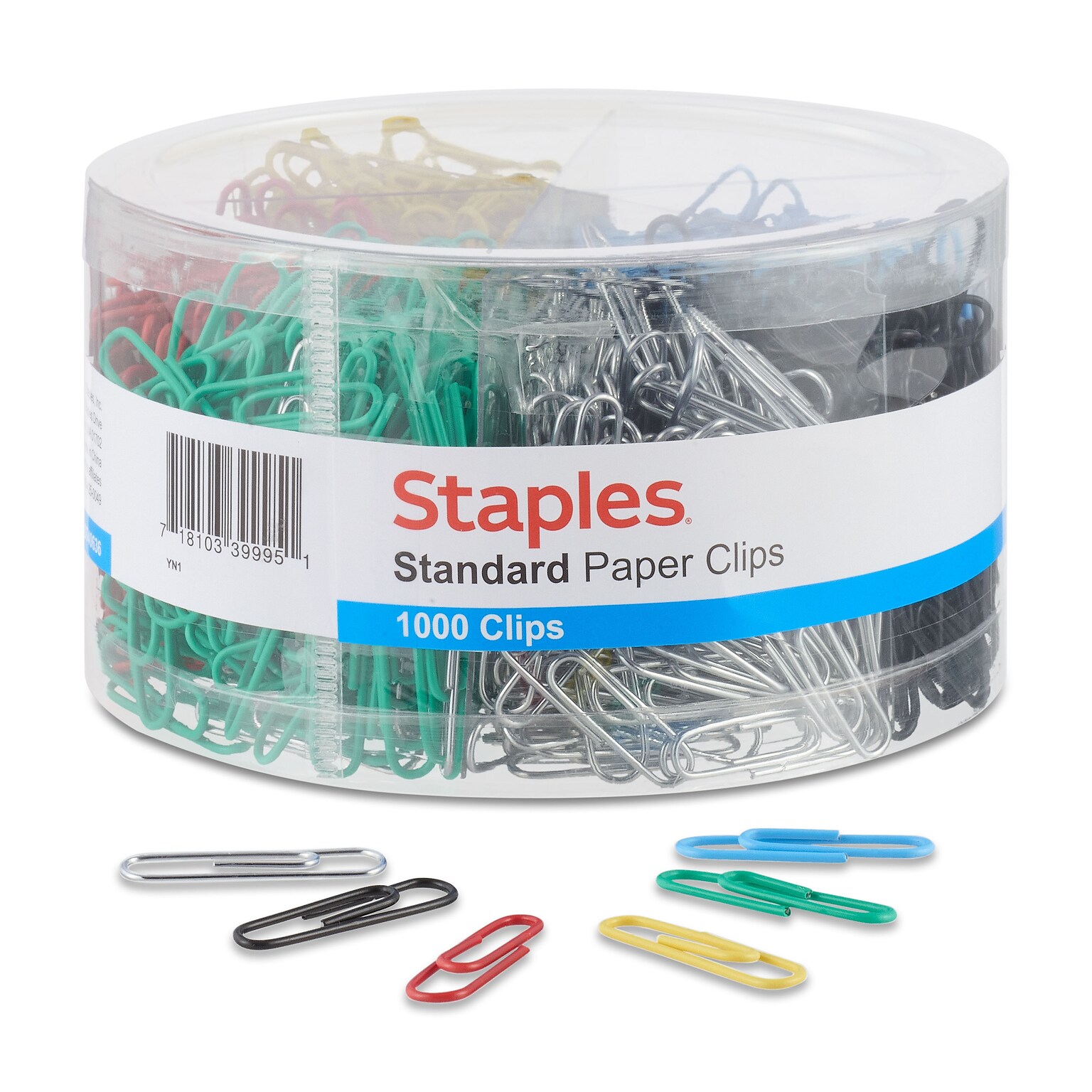 #1 Size Vinyl-Coated Paper Clips, 1000/Tub