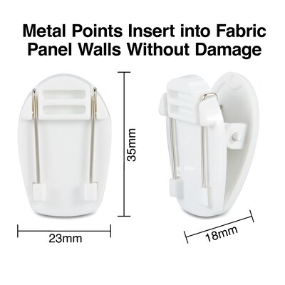 Cubicle Clips, White, 20/Pack