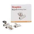 Staples Magnetic Clips, 2.25W, Silver, 12/Pack (17695)