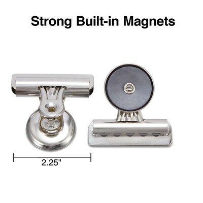 Staples Magnetic Clips, 2.25W, Silver, 12/Pack (17695)