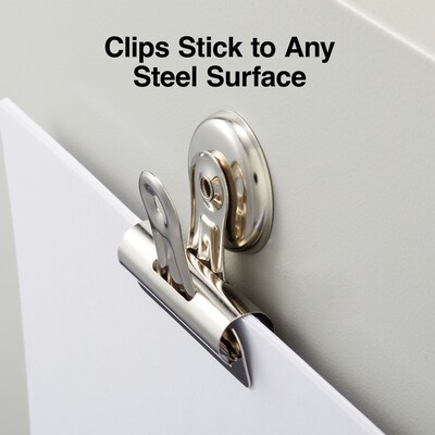 Staples Magnetic Clips, 2.25"W, Silver, 12/Pack (17695)