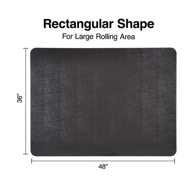 Quill Brand® 36" x 48" Low-Pile Chair Mat, Black, No Lip (26991)