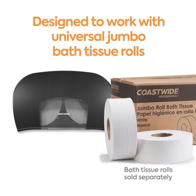 Coastwide Professional™ Twin Jumbo Roll Toilet Paper Dispenser, Black (CW60831)