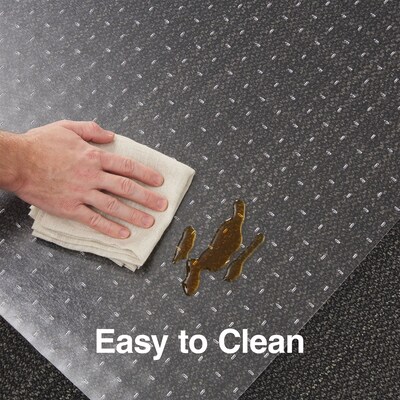 Quill® Brand PVC Chairmat, for Flat Pile Carpets, No Lip, Rectangular, 36" x 48"