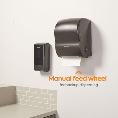 Coastwide Professional™ Manual Auto-Cut Hardwound Paper Towel Dispenser, Black (CW60832)