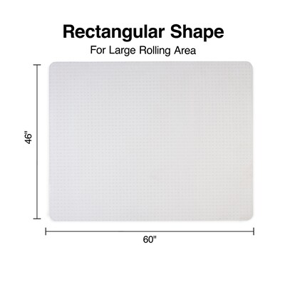 Quill Brand® Chairmat, For Flat-Pile Carpets, No Lip, Rectangular, 46" x 60"