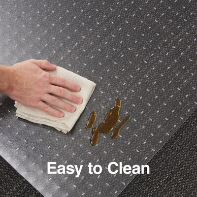 Quill Brand® Chairmat, For Flat-Pile Carpets, No Lip, Rectangular, 46" x 60"