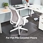 Quill Brand® Chairmat, For Flat-Pile Carpets, Standard Lip, 45" x 53"