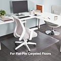 Quill Brand® Chairmat, For Flat-Pile Carpets, No Lip, Rectangular, 46 x 60