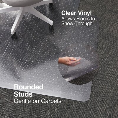 Quill Brand® Extra Chair Mat, 45" x 53", Clear (20362-CC)