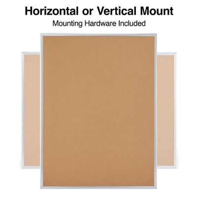 Quill Brand® Standard Durable Cork Bulletin Board, Aluminum Frame, 4'W x 3'H (28345-CC)