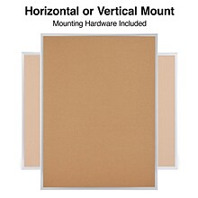 Quill Brand® Standard Durable Cork Bulletin Board, Aluminum Frame, 4W x 3H (28345-CC)