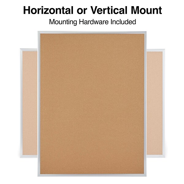 Quill Brand® Standard Durable Cork Bulletin Board, Aluminum Frame, 4W x 3H (28345-CC)