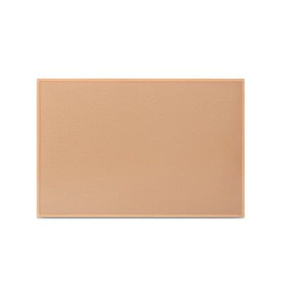 Quill Brand® Standard Durable Cork Bulletin Board, Oak Frame, 6'W x 4'H (28319-CC)