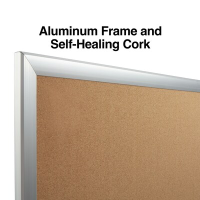 Quill Brand® Standard Durable Cork Bulletin Board, Aluminum Frame, 8'W x 4'H (28347-CC)