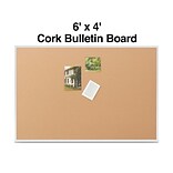 Quill Brand® Standard Durable Cork Bulletin Board, Aluminum Frame, 6W x 4H (28317-CC)