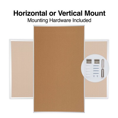 Quill Brand® Standard Durable Cork Bulletin Board, Aluminum Frame, 5'W x 3'H (28316-CC)