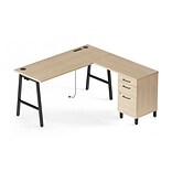 Union & Scale™ Essentials 60 L-Shaped Desk, Natural (UN60420)