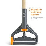Coastwide Professional™ 60 Side Gate Wood Wet Mop Handle, Plastic Head (CW58009)