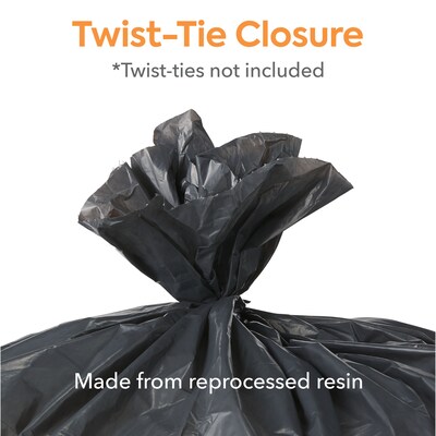 Coastwide Professional™ 55-60 Gallon Industrial Trash Bag, 38" x 58", Low Density, 1.3 mil, Black, 100 Bags/Box (CW22342)