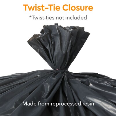 Coastwide Professional™ 40-45 Gallon Industrial Trash Bag, 40" x 46", Low Density, 1.5 mil, Black, 4 Rolls (CW25532)