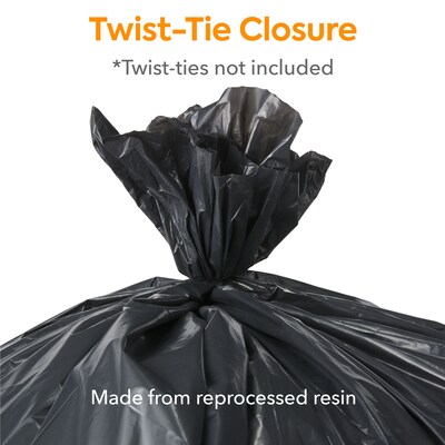 Coastwide Professional™ 50-56 Gallon Trash Bag, 43" x 46", Low Density, 1.5 mil, Black, 100 Bags/Box (CW22341)