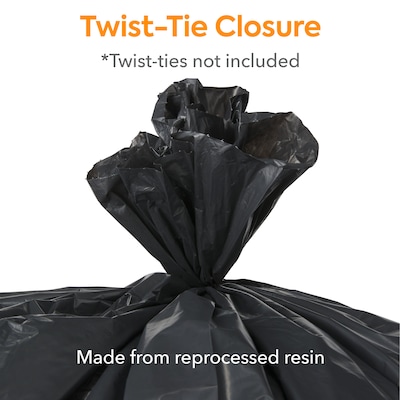 Coastwide Professional™ 40-45 Gallon Industrial Trash Bag, 40" x 46", Low Density, 1.3 mil, Black, 100 Bags/Box (CW22340)