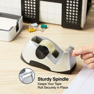 Staples® Executive Desktop Tape Dispenser, Silver (13566-US)