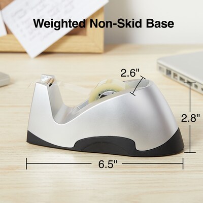 Staples® Executive Desktop Tape Dispenser, Silver (13566-US)