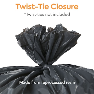 Coastwide Professional™ 55-60 Gallon Industrial Trash Bag, 38" x 58", Low Density, 1.5 mil, Black, 5 Rolls (CW25531)